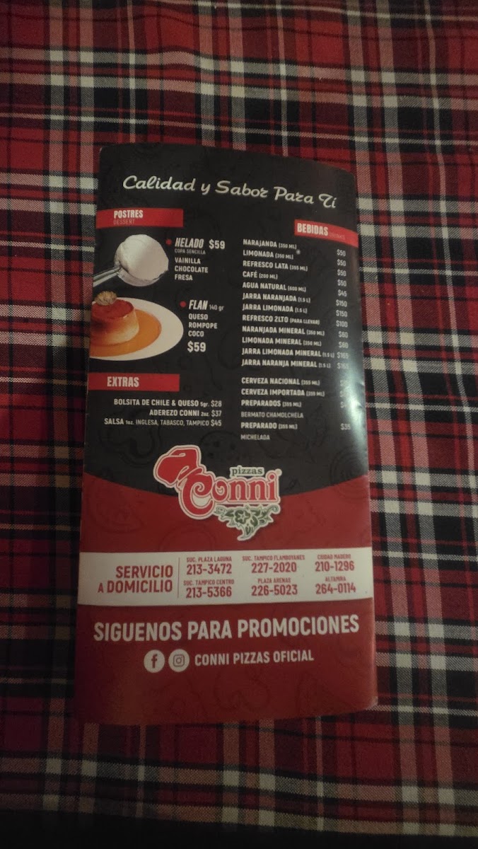 Conni Pizzas Menu - Image 1